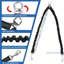 Dual Dog Leash Coupler โ No-Tangle Reflective Bungee Lead