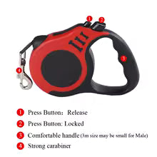 Retractable Dog Leash – 3M/5M Automatic Nylon Leash for Small, and Medium Dogs